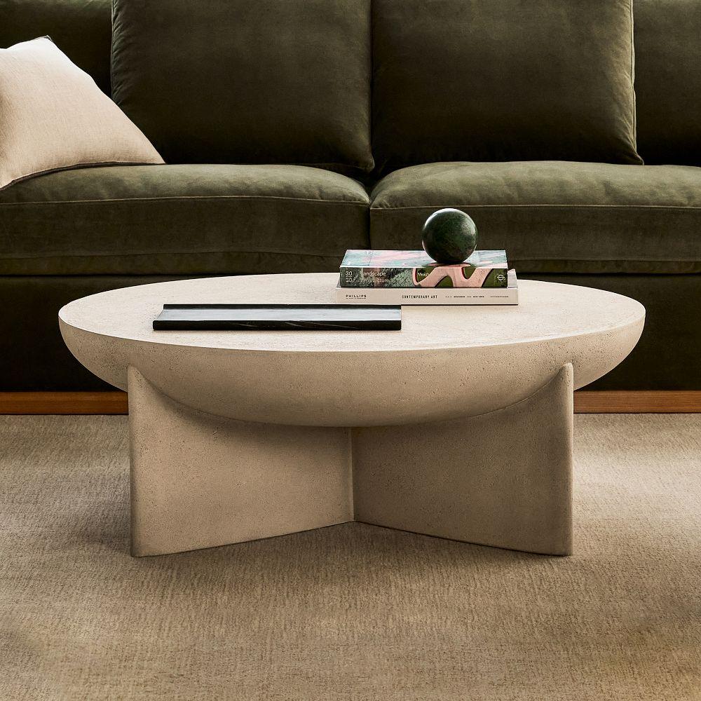 Monti Lava Stone Coffee Table Indoor Outdoor Elegance West Elm UK